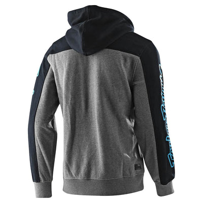 Troy Lee Designs Pullover Hoodie Block Signature Gray Heather / Blue
