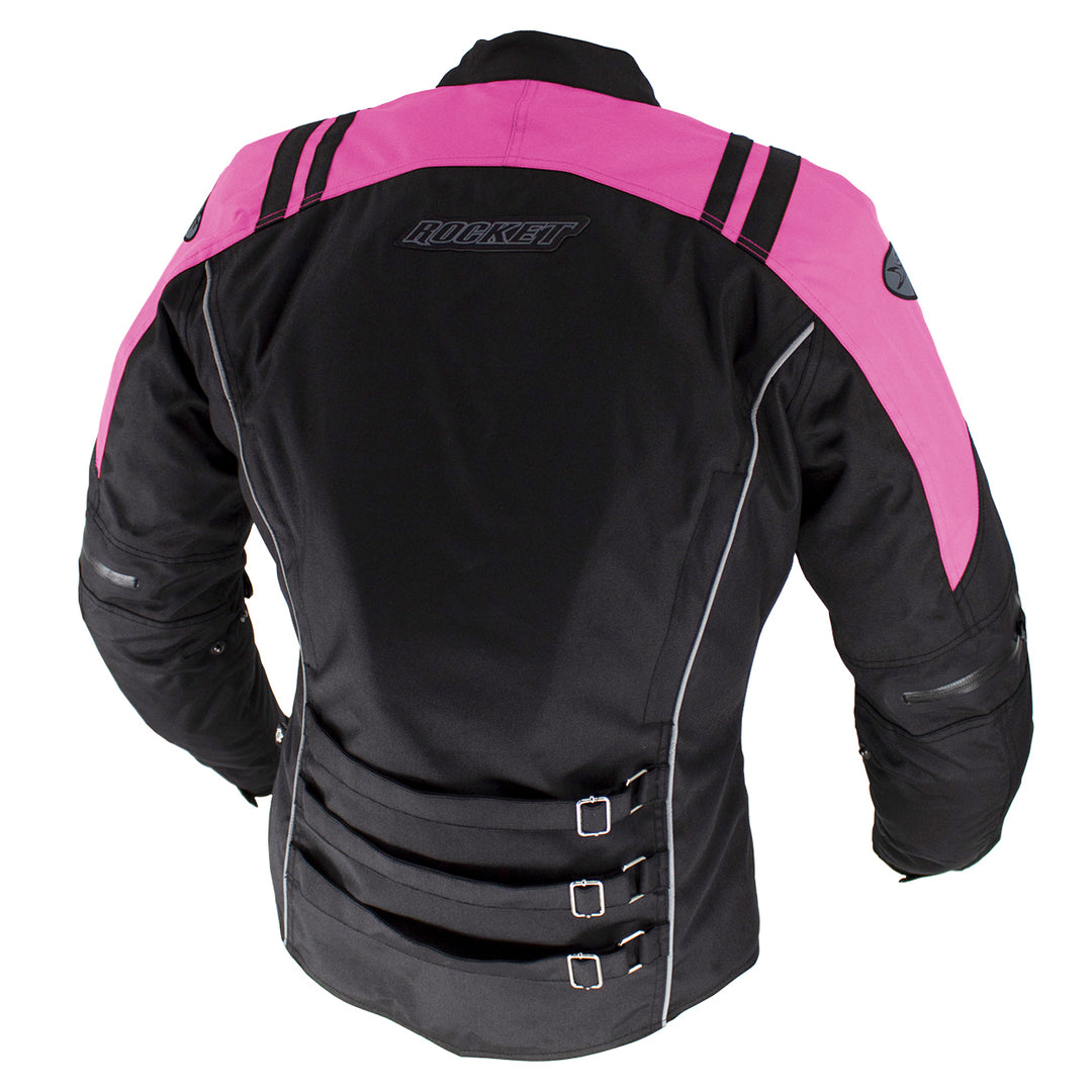 Joe Rocket Atomic Ltd Women's Jacket Black/Pink - Rear View
