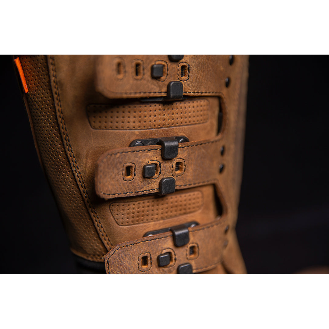 ICON Elsinore 2™ Boots Brown - Close-Up of Calf Straps