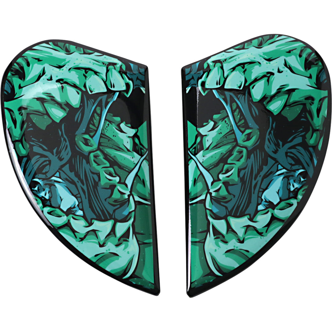 ICON Airform™ Helmet Side Plates — Parahuman Blue - Side View of Pair