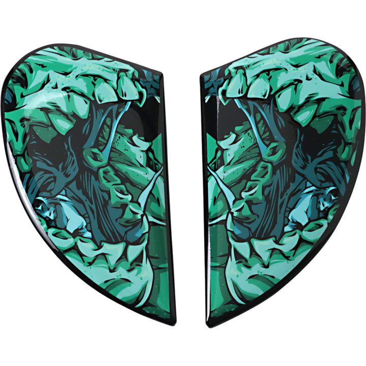 ICON Airform™ Helmet Side Plates — Parahuman Blue - Side View of Pair