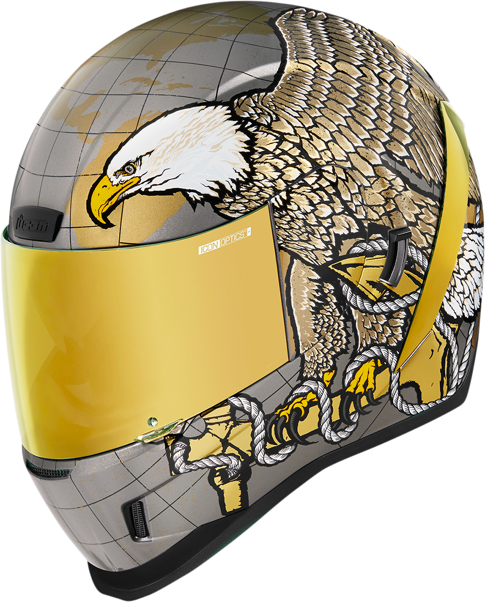 ICON Airform™ Helmet - Semper Fi - Gold - Front Left Side View