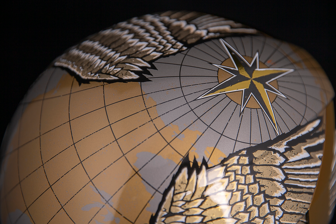 ICON Airform™ Helmet - Semper Fi - Gold - Close-Up of Top Details