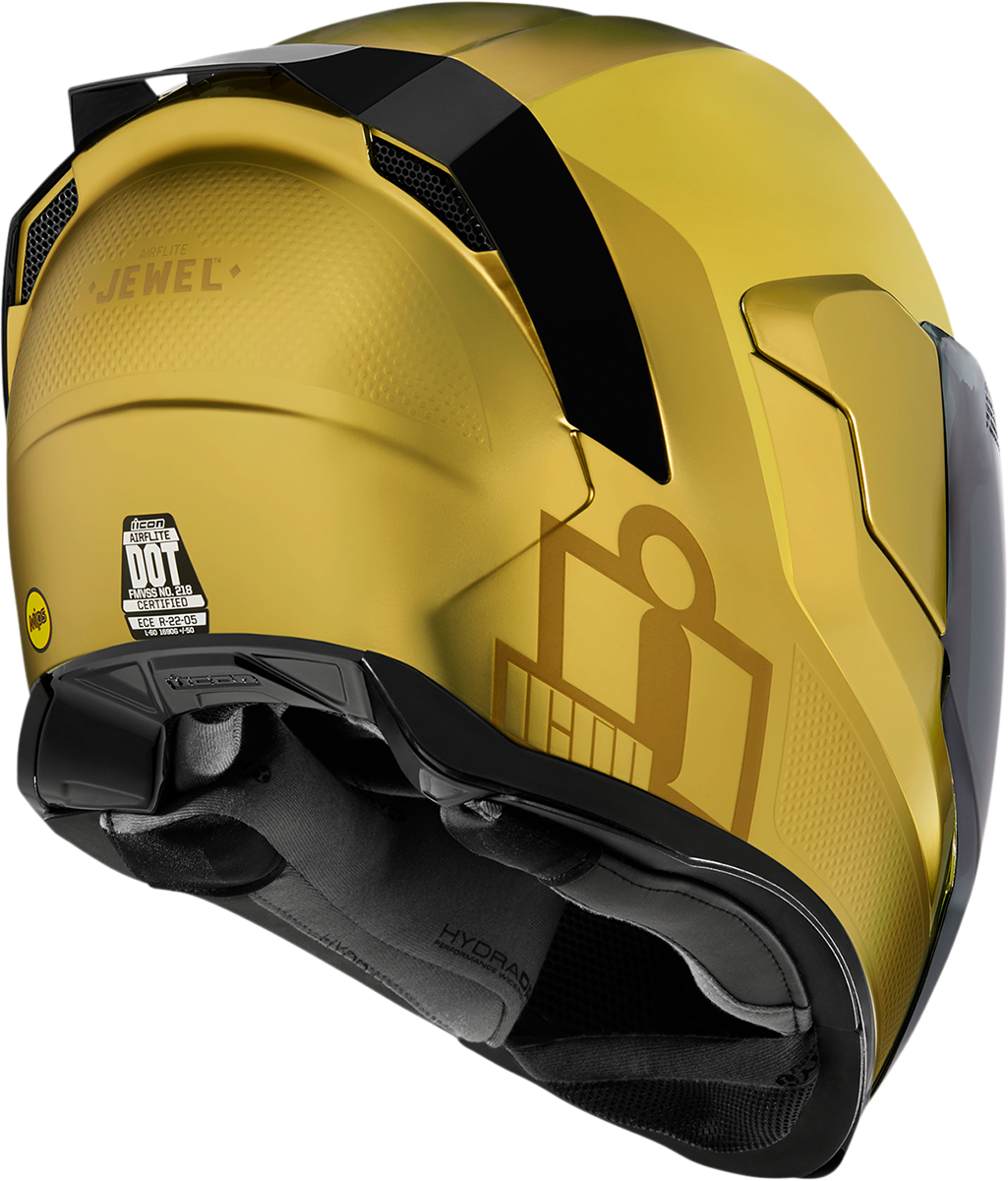 ICON Airflite Jewel MIPS Full Face Motorcycle Helmet Gold - Rear Right Side View