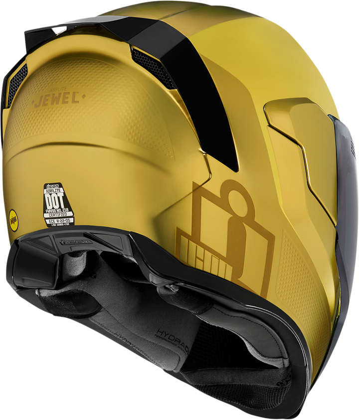 ICON Airflite Jewel MIPS Full Face Motorcycle Helmet Gold - Rear Right Side View