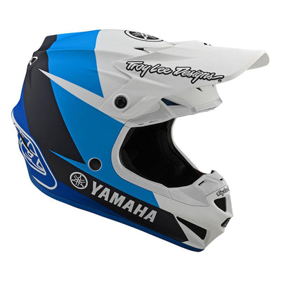 Troy Lee Designs SE4 Polyacrylite Helmet W/MIPS TLD Yamaha L4 White / Blue