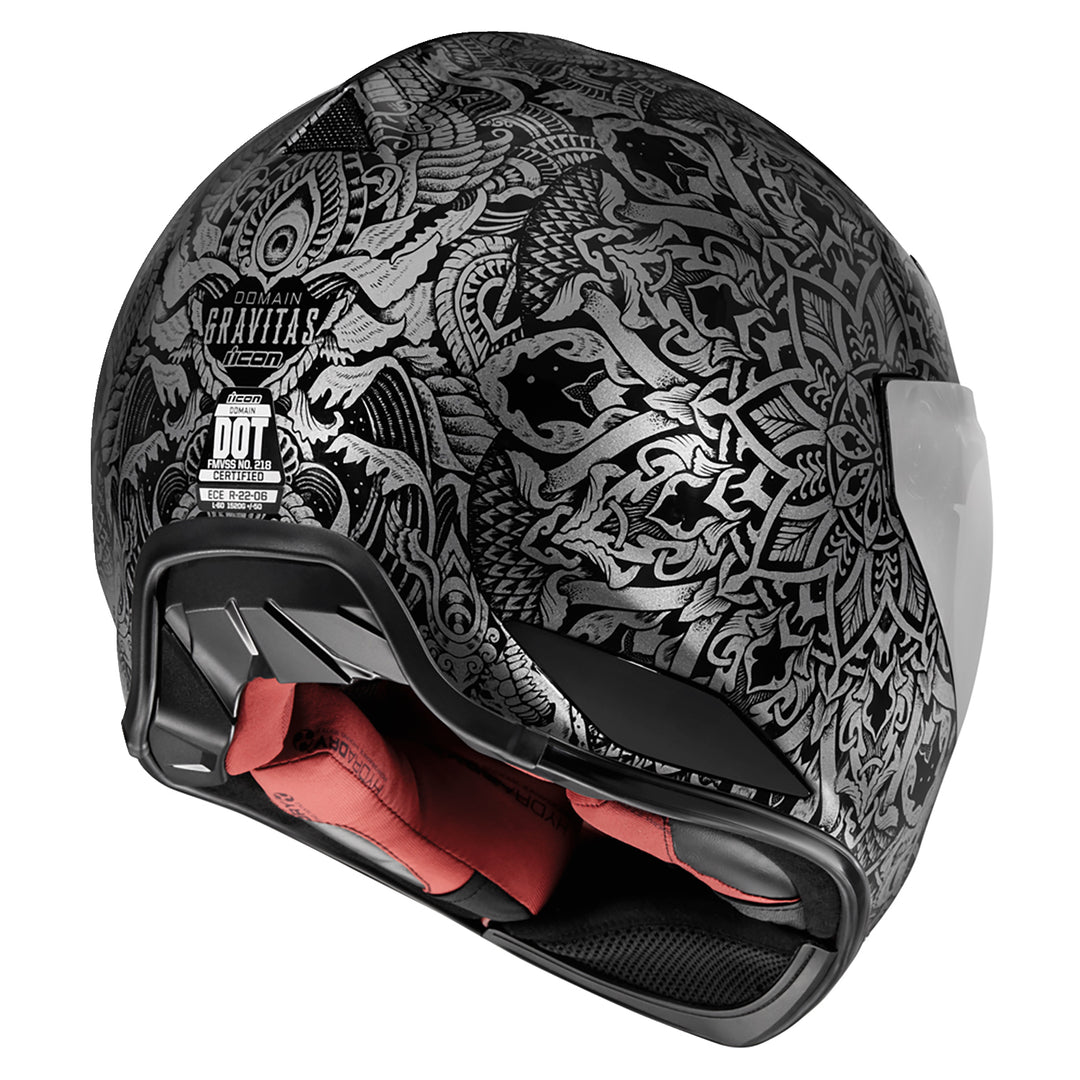 ICON Domain™ Gravitas Helmet Black - Rear Right Side View
