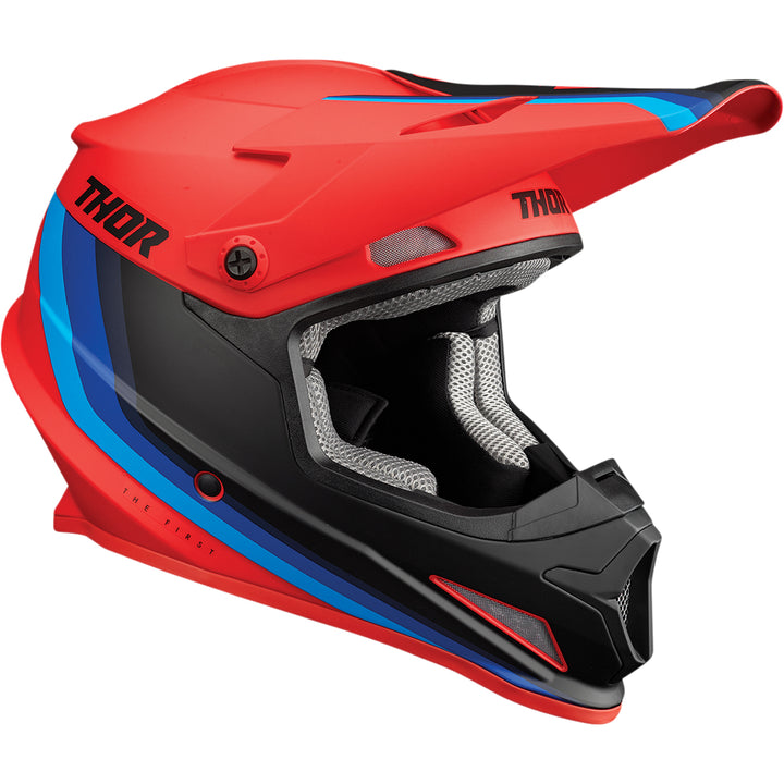 THOR Sector Runner MIPS® Helmet Red/Blue - Front Side View