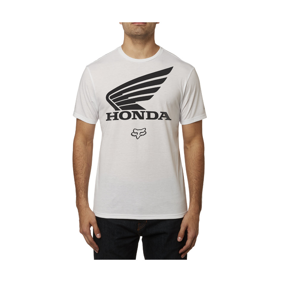 Fox Honda Ss Tee Optic White - Front View of Model Wearing Tee