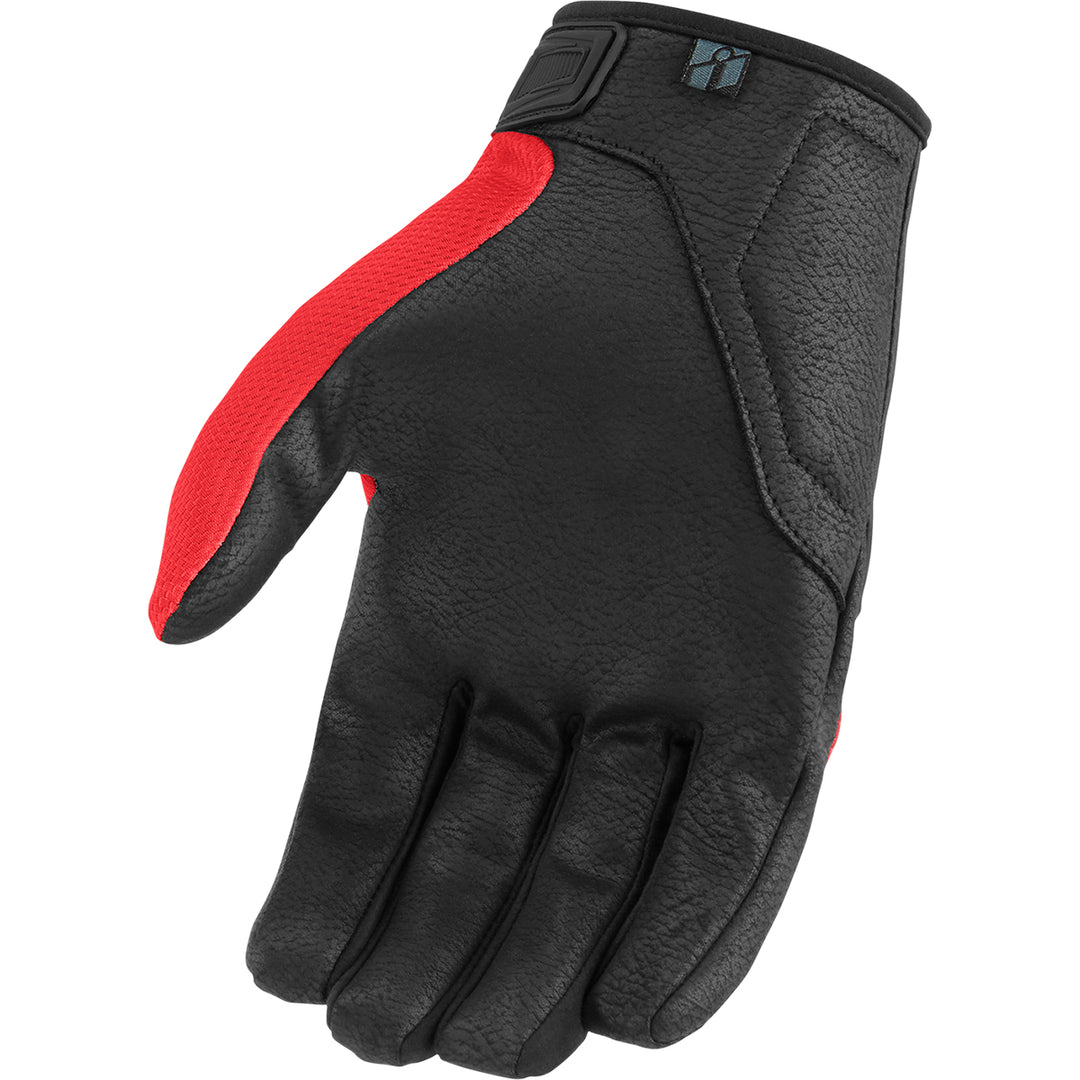 ICON Hooligan CE Gloves Red - Palm View
