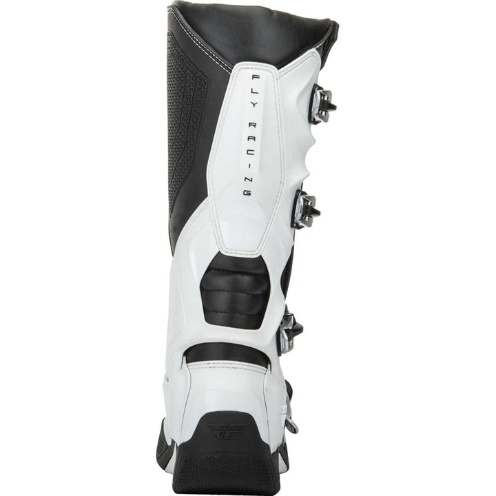 Fly Racing FR5 Boots White - Rear View