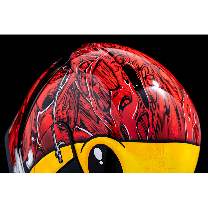 ICON Airform™ Brozak MIPS® Helmet Red - Close-Up of Top Right Side Details