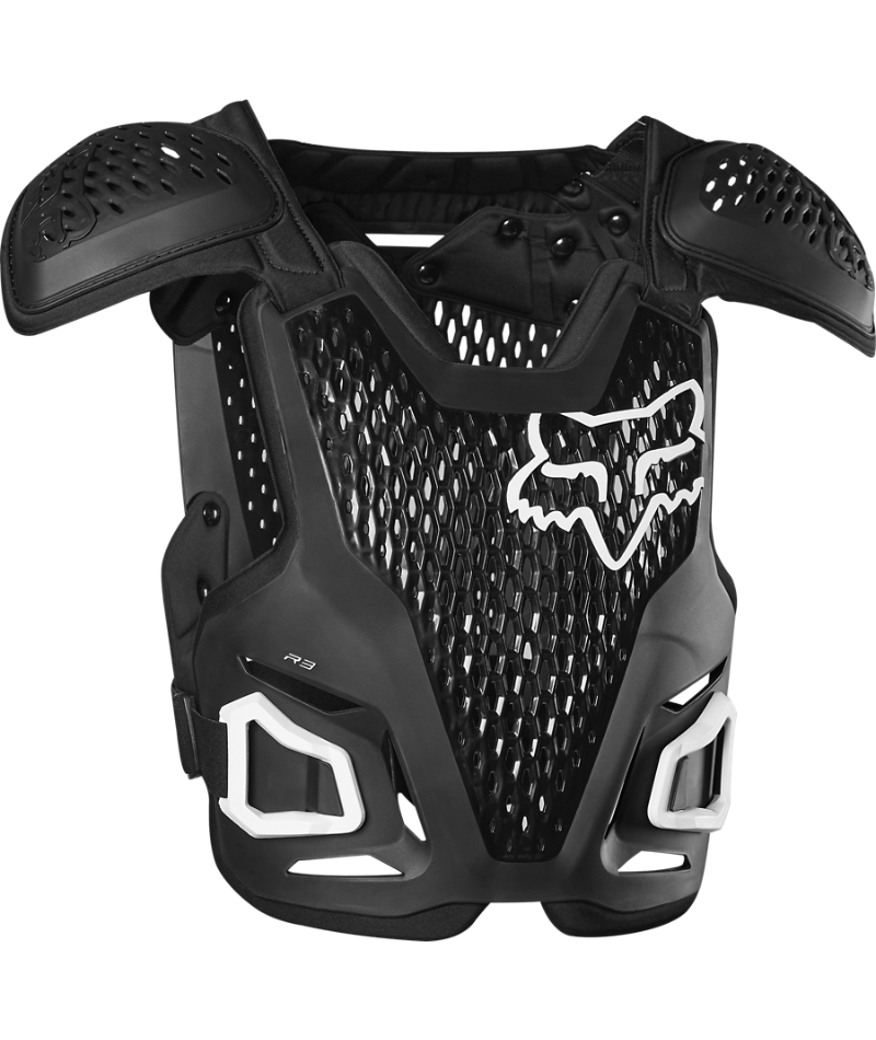 Fox Racing R3 Youth Chest Protector Black - Front View