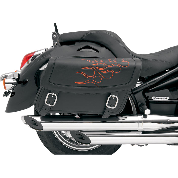 SADDLEMEN Highwayman Tattoo Saddlebags Orange - Side View