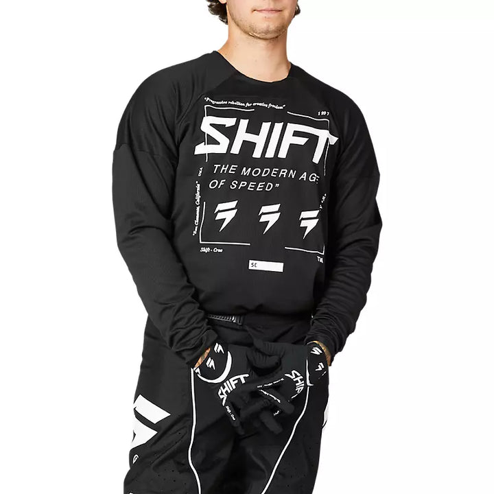 Shift White Label Bliss Jersey Black/White - Front View on Model