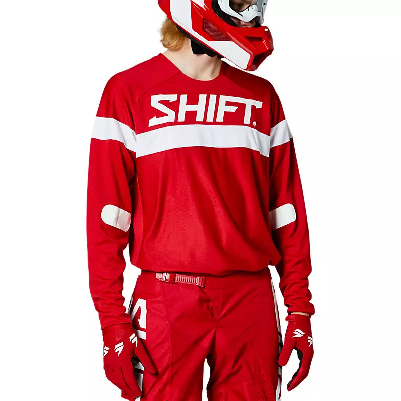 Shift White Label Haut Jersey Red - Front View on Model