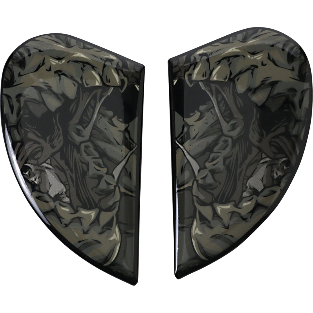 ICON Airform™ Helmet Side Plates — Parahuman Black - Side View of Pair