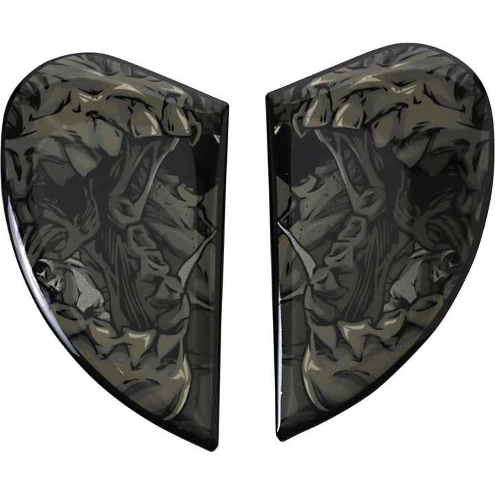 ICON Airform™ Helmet Side Plates — Parahuman Black - Side View of Pair