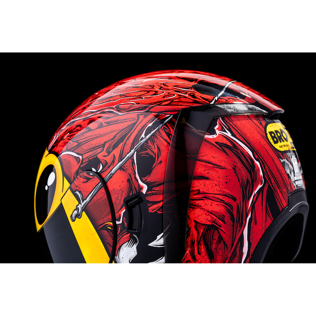 ICON Airform™ Brozak MIPS® Helmet Red - Close-Up of Rear Left Side Details