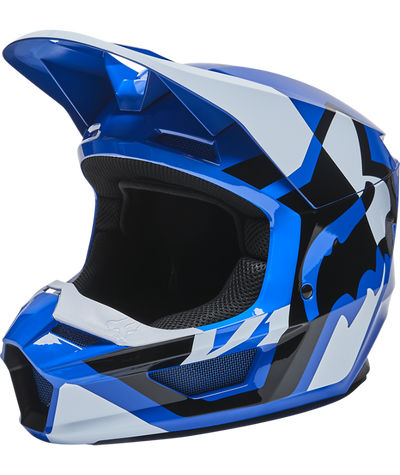 Fox Racing V1 Lux Off Road Helmet Blue - Front Left Side View