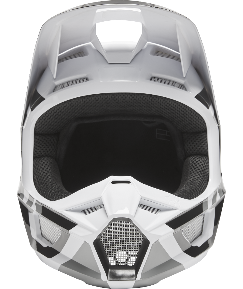 Fox Racing V1 Lux Off Road Helmet Black/White - Front View