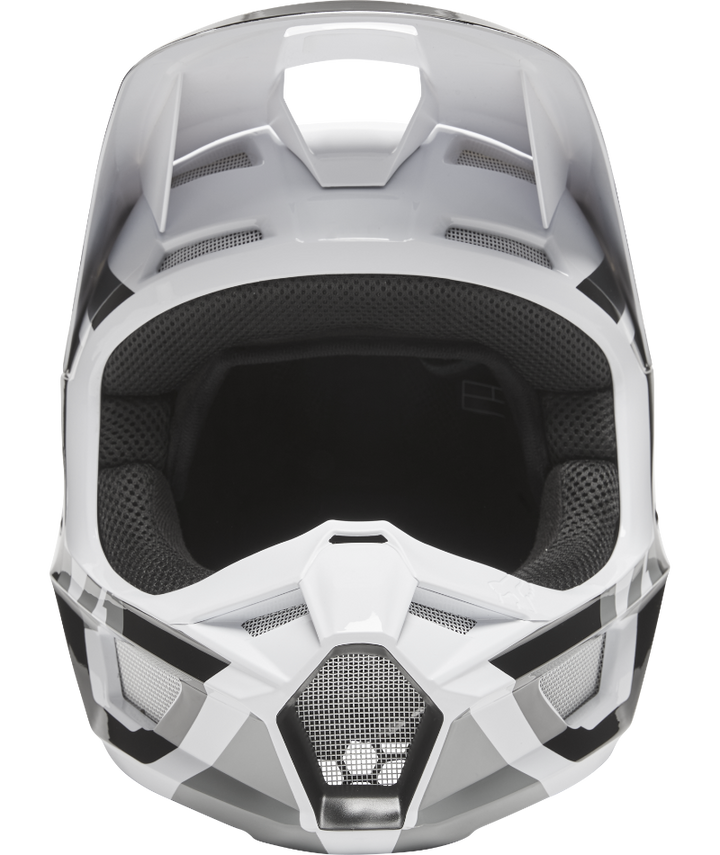 Fox Racing V1 Lux Off Road Helmet Black/White - Front View