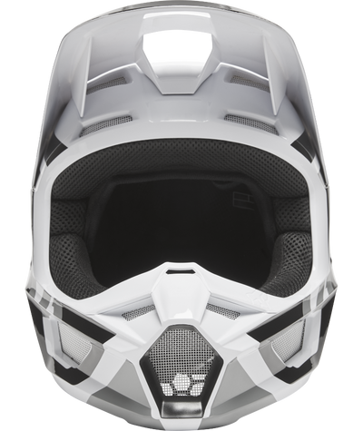 Fox Racing V1 Lux Off Road Helmet Black/White - Front View