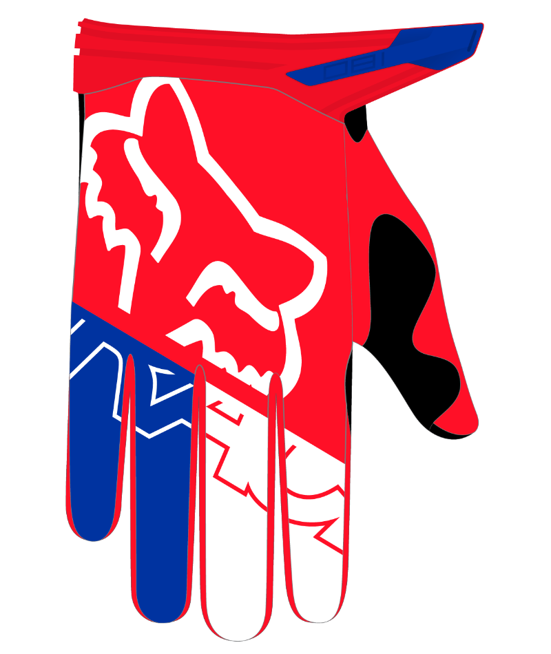 Fox Racing 180 Skew Youth Off Road Glove Primrose - Back of Hand Graphic