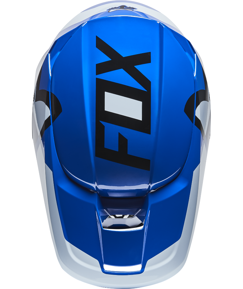 Fox Racing V1 Lux Youth Off Road Helmet Blue - Top Down View