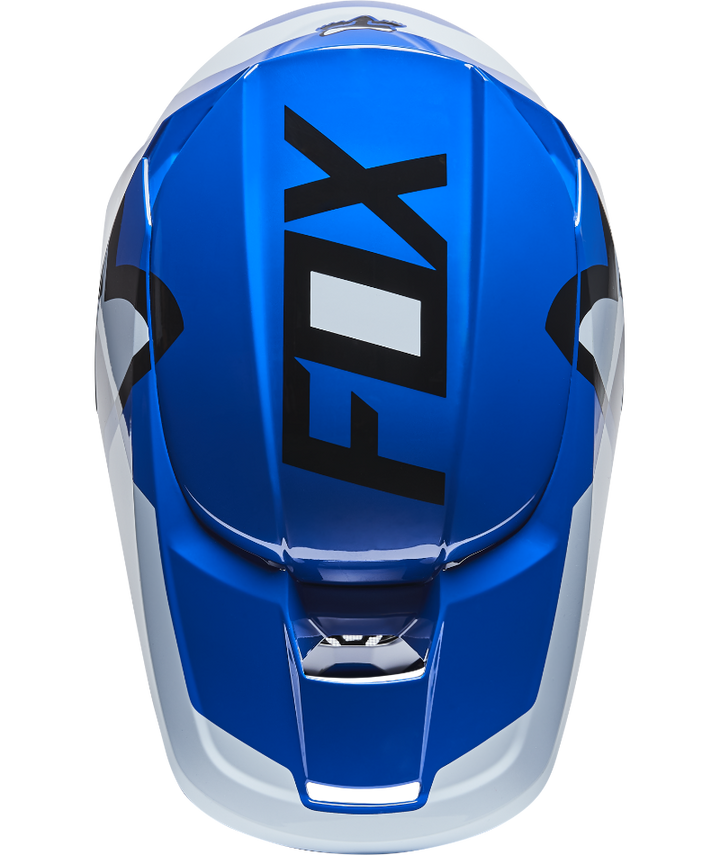 Fox Racing V1 Lux Youth Off Road Helmet Blue - Top Down View