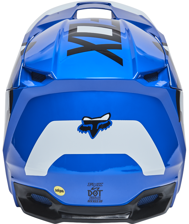 Fox Racing V1 Lux Youth Off Road Helmet Blue - Rear View