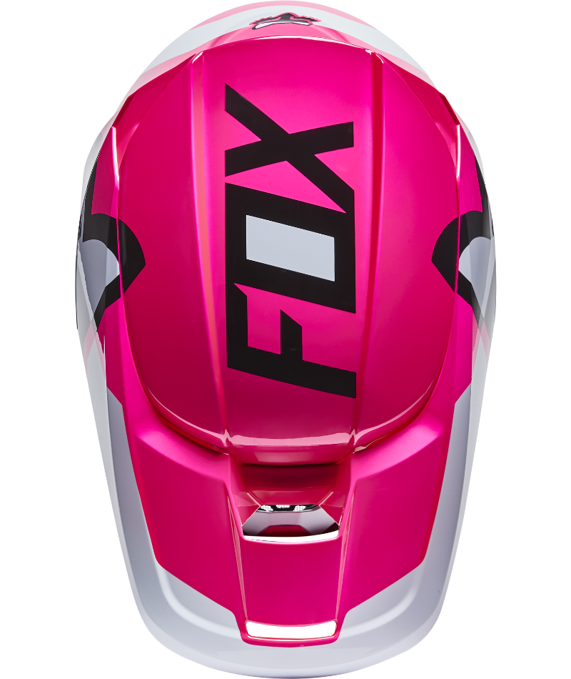 Fox Racing V1 Lux Youth Off Road Helmet Pink - Top Down View