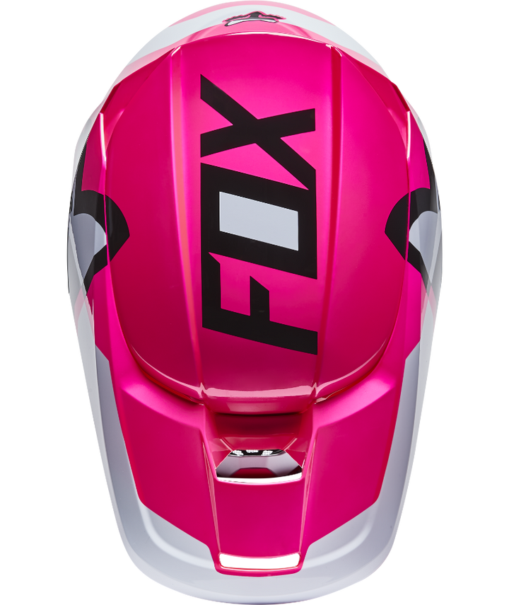 Fox Racing V1 Lux Youth Off Road Helmet Pink - Top Down View