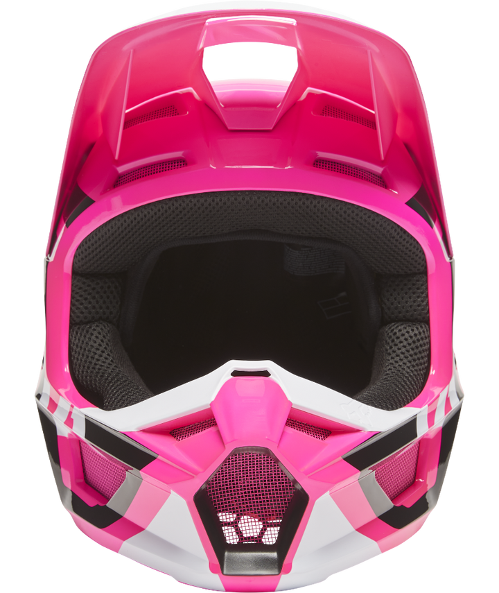 Fox Racing V1 Lux Youth Off Road Helmet Pink - Front View