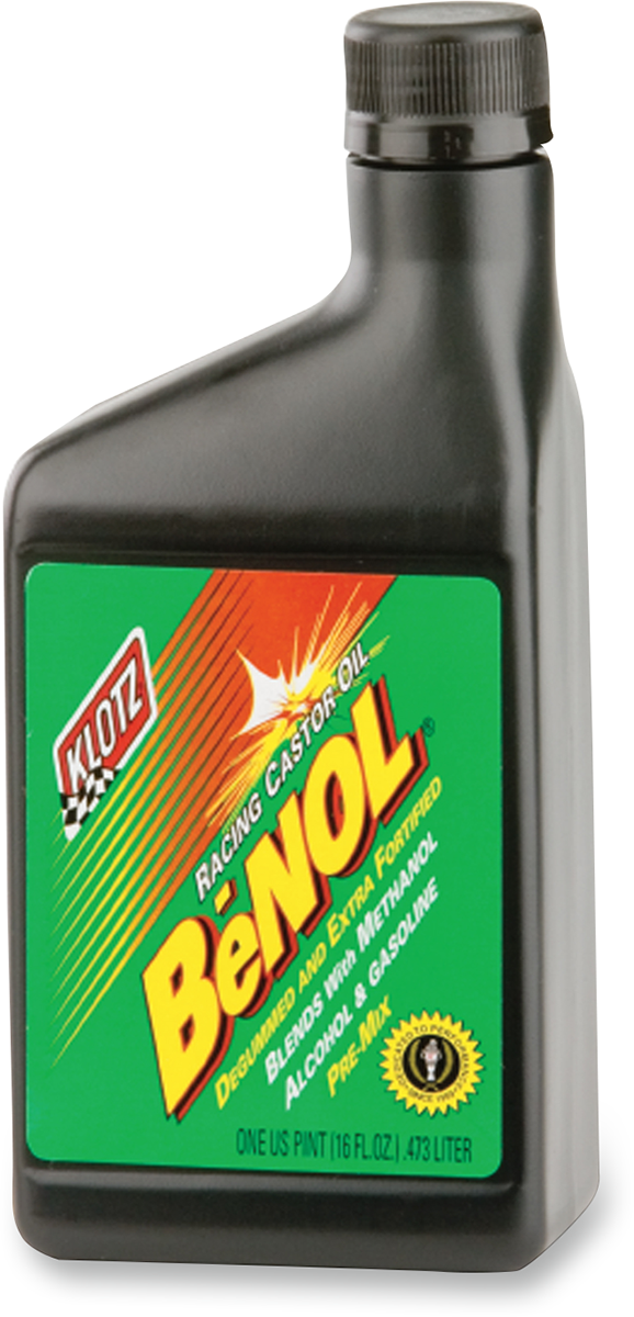 KLOTZ OIL BeNOL® Racing 2-Stroke Pre-Mix Castor Oil - 1 pint - Front View of Bottle