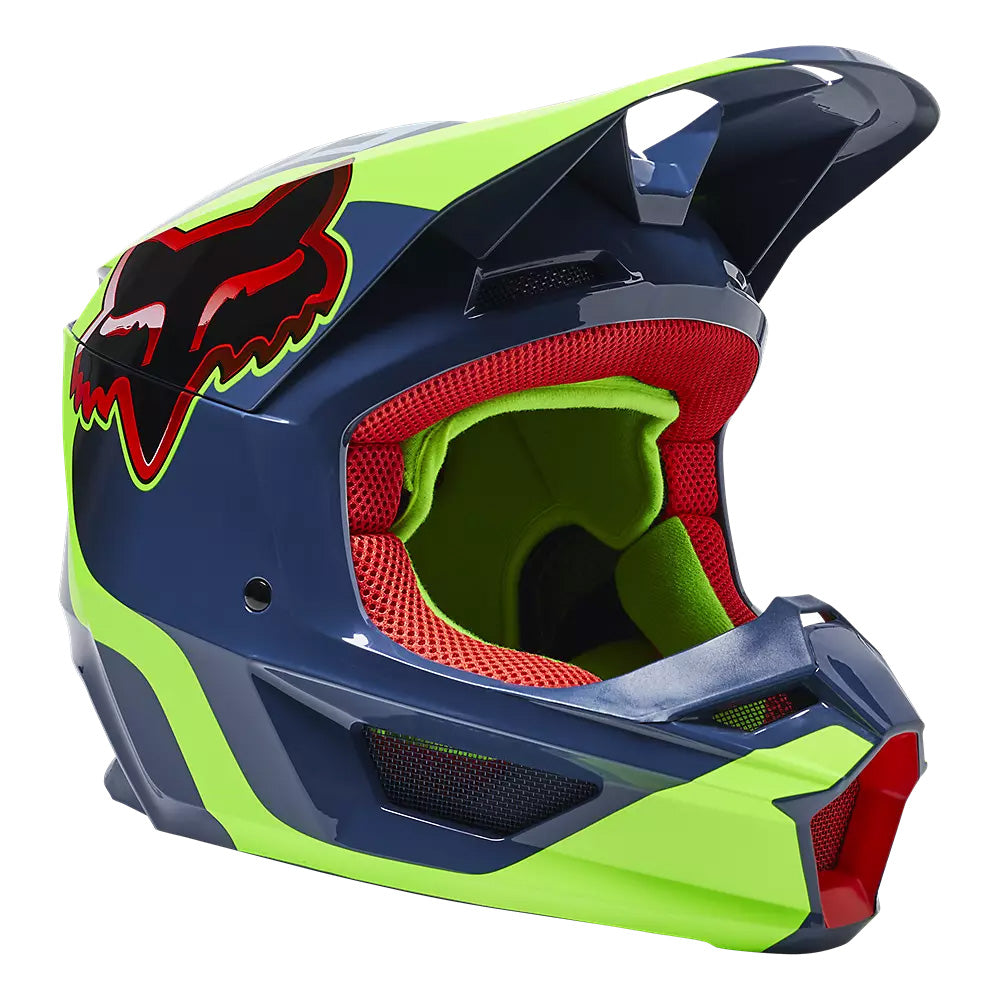 Fox Racing V1 Core Venz Helmet Dark Indigo - Front Right Side View