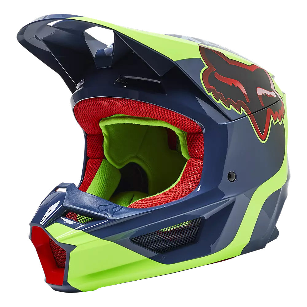 Fox Racing V1 Core Venz Helmet Dark Indigo - Front Left Side View