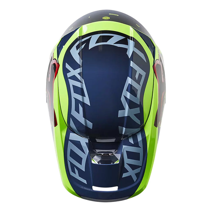 Fox Racing V1 Core Venz Helmet Dark Indigo - Top Down View