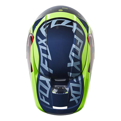 Fox Racing V1 Core Venz Helmet Dark Indigo - Top Down View