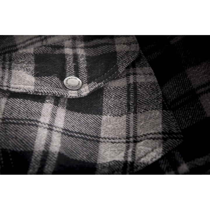 Highway 21 Marksman Flannel Black/Grey - Close-Up of Chest Pocket