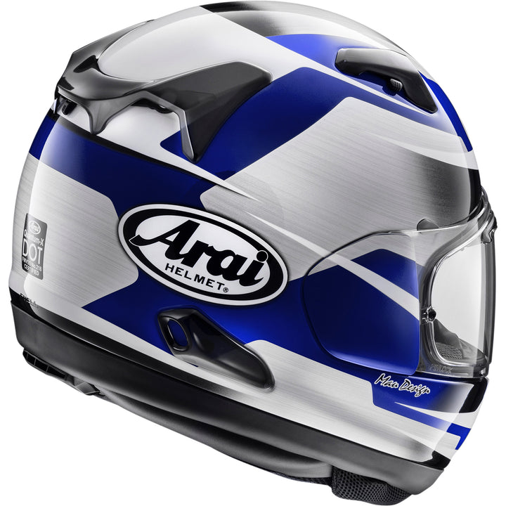 Arai Quantum-X Steel Helmet Blue - Rear Side View