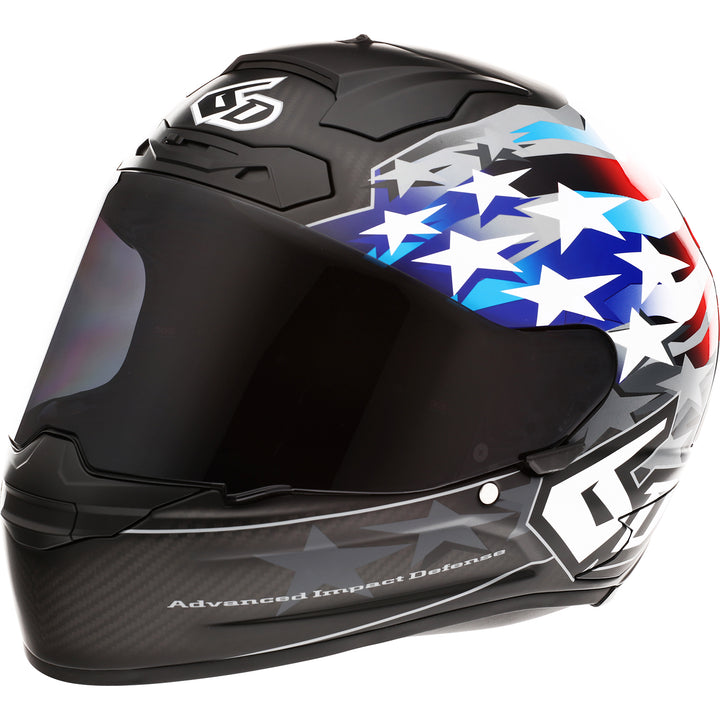 6D Helmets ATS-1R Patriot Helmet Red/White/Blue - Front Left Side View