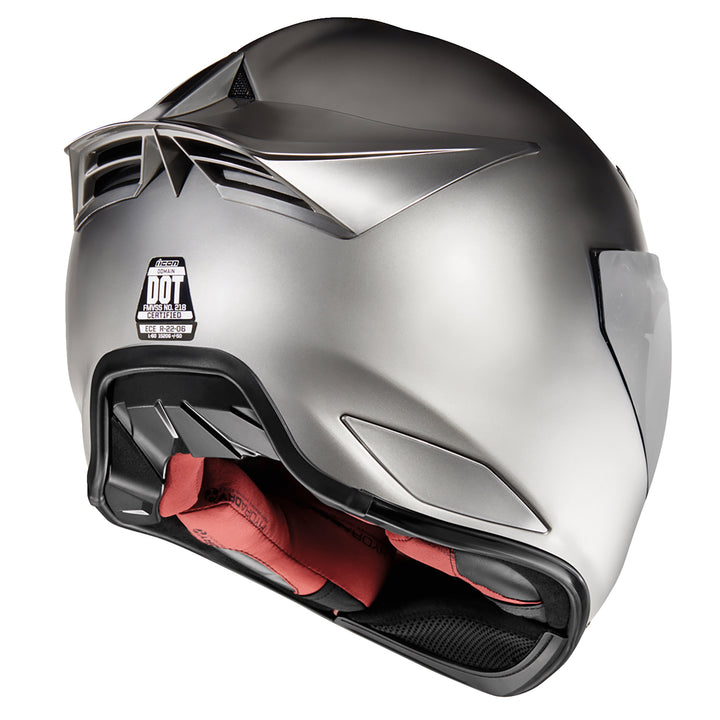 ICON Domain™ Cornelius Helmet Silver - Rear Right Side View