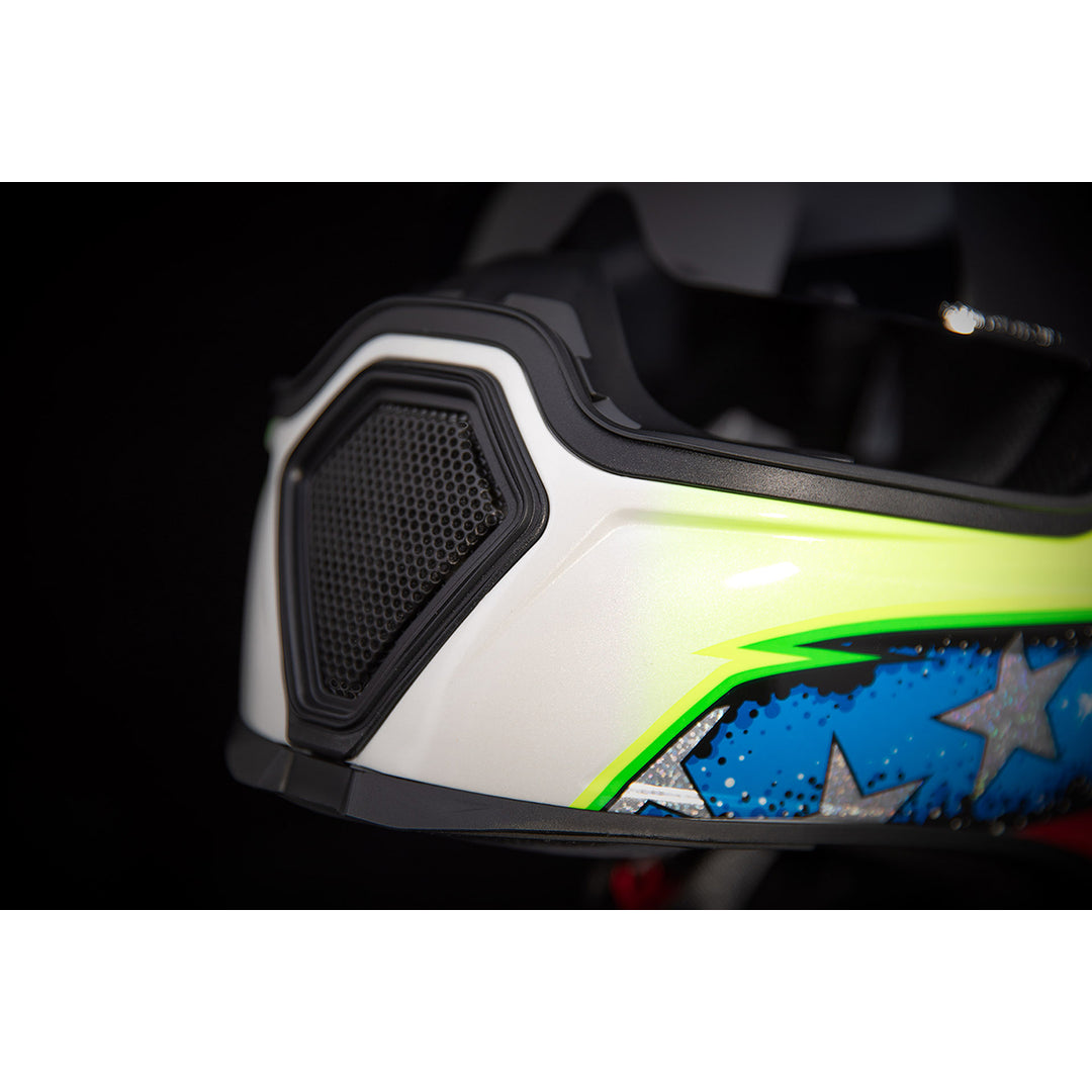 ICON Airflite™ Space Force Helmet Glory - Close-Up of Mouth Vent