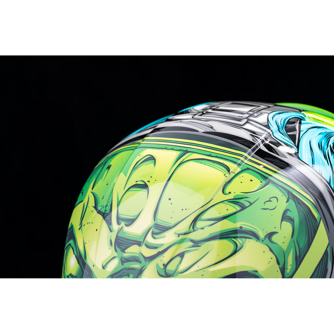 ICON Airframe Pro™ Outbreak Helmet Blue - Close-Up of Top Details