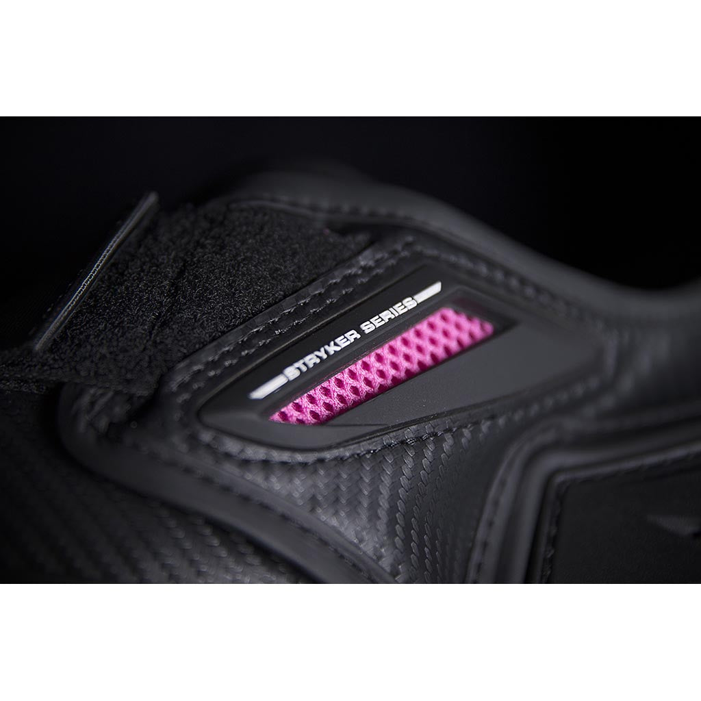 ICON Stryker Woman's Vest BLK - Close-Up of Shoulder Chest Vent