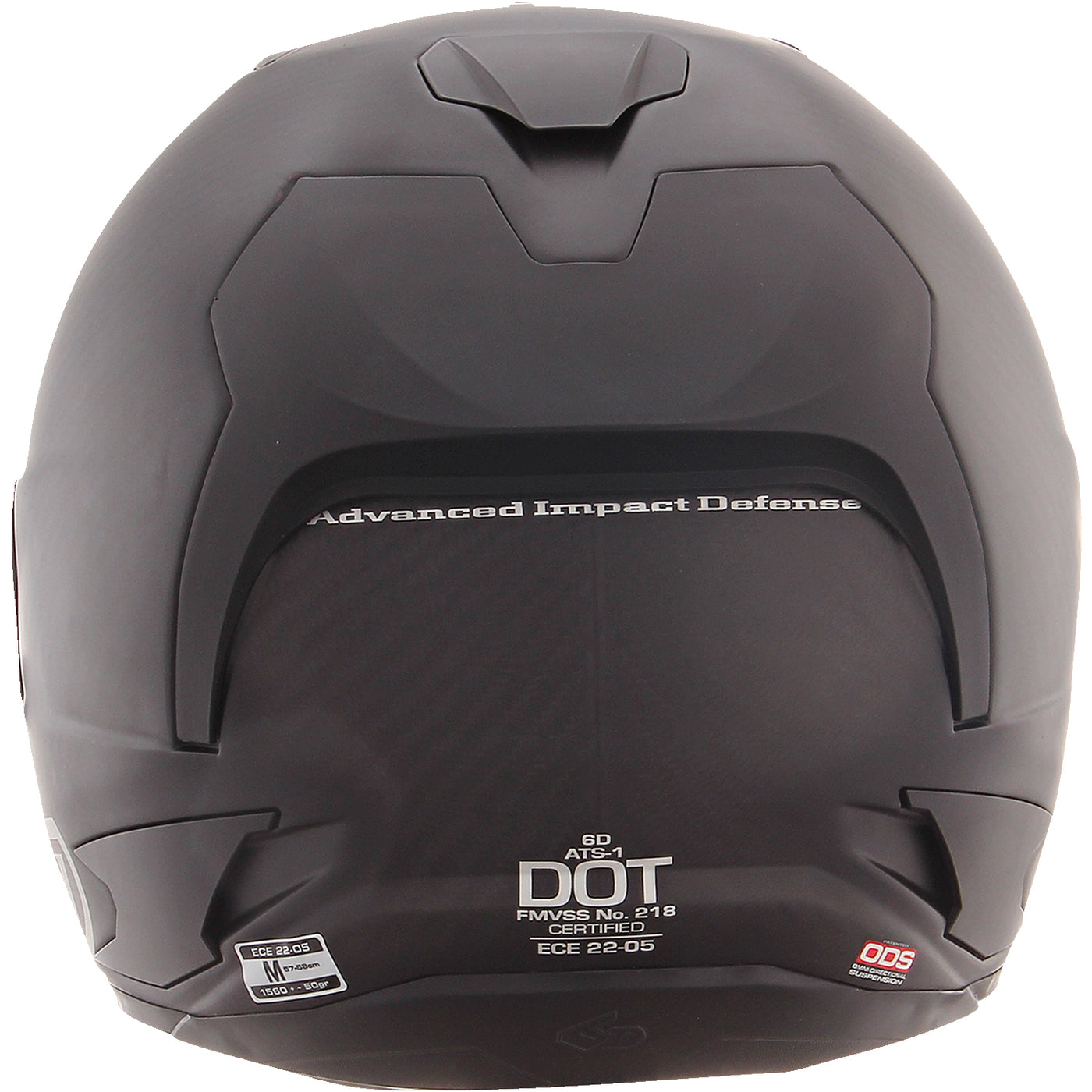 6D Helmets ATS-1R Solid Helmet Matte Black - Rear View