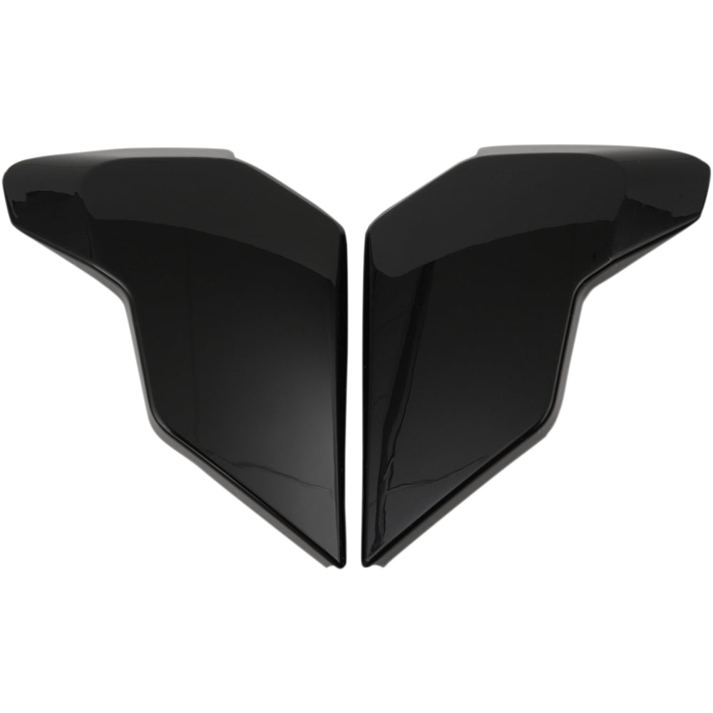 ICON Airflite™ Helmet Side Plates — Solid Gloss Black - Side View of Pair