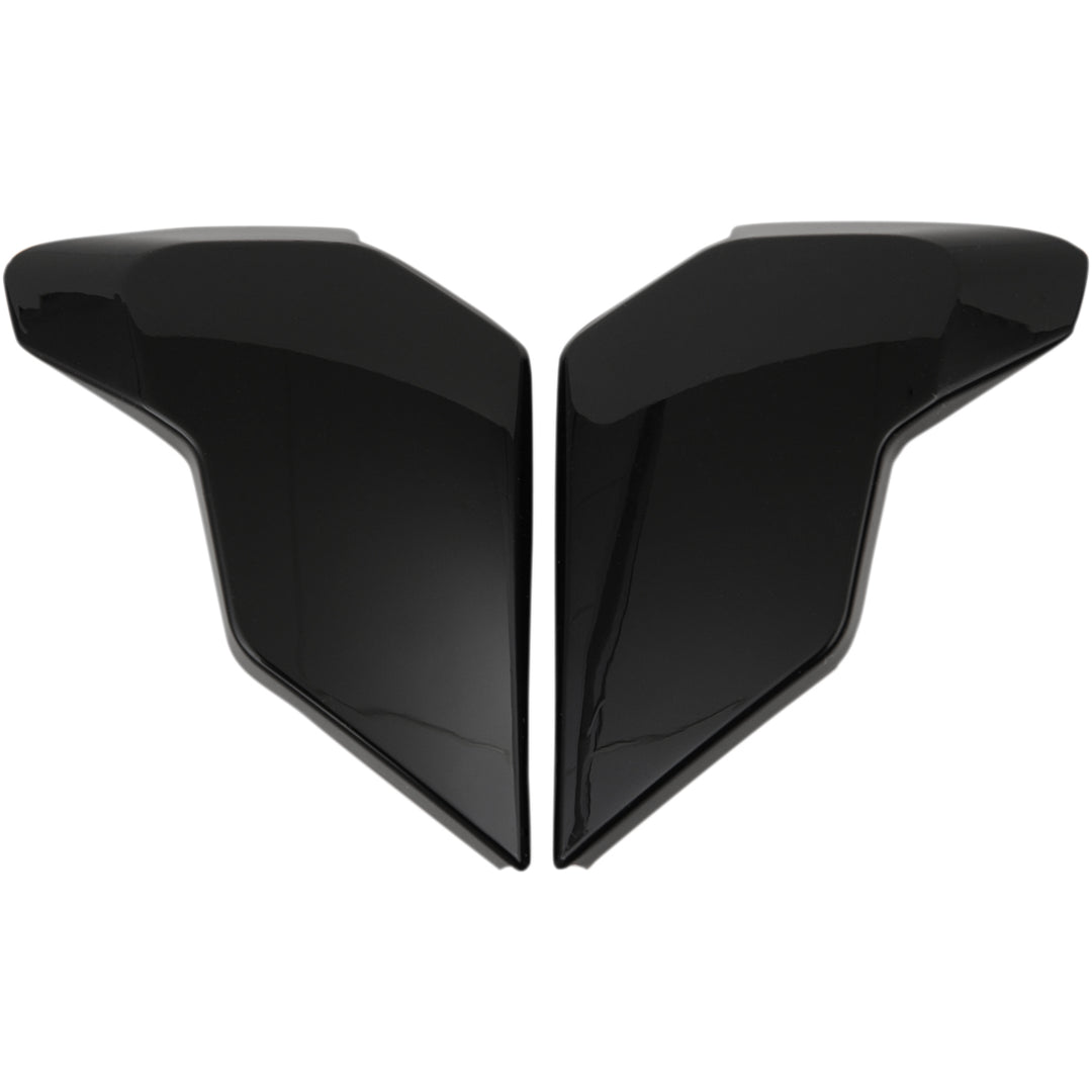ICON Airflite™ Helmet Side Plates — Solid Gloss Black - Side View of Pair