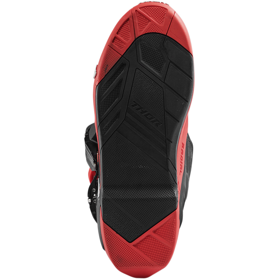 THOR Radial MX Boots Red/Black - Sole View
